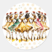 Sticker Rond Neuf Dames | Douze jours de Noël (Devant)