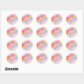 Sticker Rond Neuf est Vibe Retro Rainbow 9e anniversaire (Feuille)