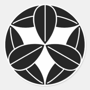 Sticker Rond Neuf feuilles de bambou