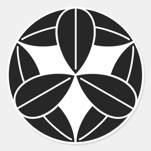 Sticker Rond Neuf feuilles en bambou (Devant)