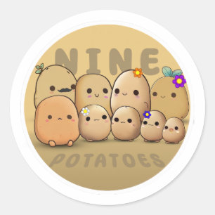 Sticker Rond Neuf pommes de terre