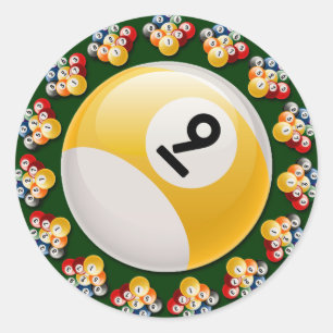 STICKER ROND NEUF RACKS ET 9 BALL