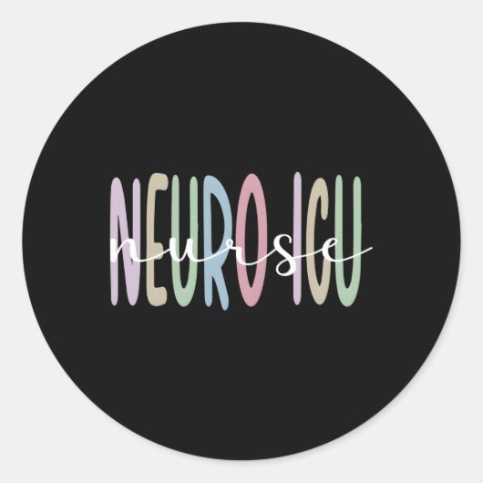 Sticker Rond Neuro Icu Infirmière Appréciation Neurologie Inten (Devant)