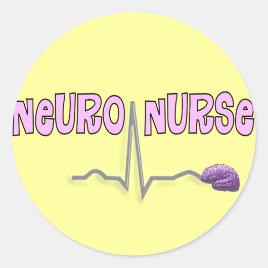 Sticker Rond Neuro Infirmière cadeaux (Devant)