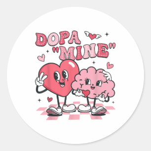 Sticker Rond Neuro Infirmière Valentines jour Cerveau Infirmièr