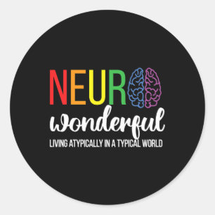 Sticker Rond Neuro Merveilleuse Neurodiversité Autisme Neurodiv