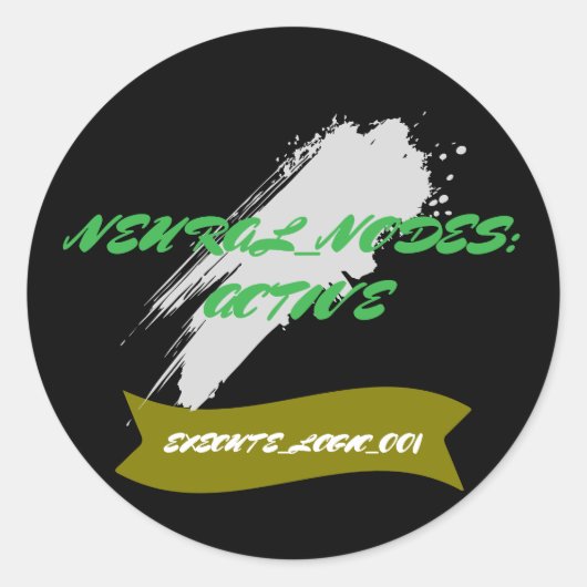 Sticker Rond Neuro_Nodes: Neural Override Command (Devant)