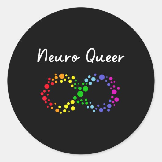 Sticker Rond Neuro Queer ! Gay pride Lgbtq ! Autisti (Devant)