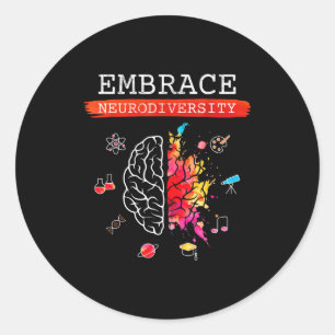 Sticker Rond Neurodiversité Adopter Adhd Autisme Asd Sensibilis