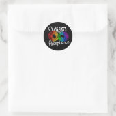 Sticker Rond Neurodiversité Autisme Acceptation Rainbow Button  (Sac)