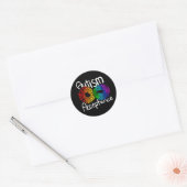 Sticker Rond Neurodiversité Autisme Acceptation Rainbow Button  (Enveloppe)