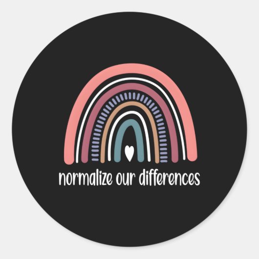 Sticker Rond Neurodiversité Autisme arc-en-ciel Neurodivergent  (Devant)