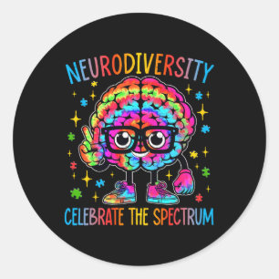 Sticker Rond Neurodiversité Sensibilisation sur l'autisme Cerve