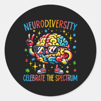 Sticker Rond Neurodiversité Sensibilisation sur l'autisme Cerve