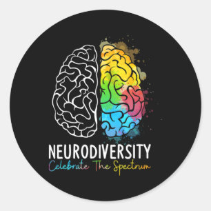 Sticker Rond Neurodiversité - spectre autistique Asd Adhd Arc e