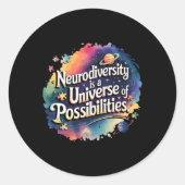Sticker Rond Neurodiversité Univers Des Possibilités Space Aut (Devant)