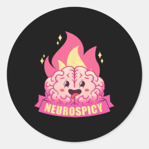 Sticker Rond Neuroépicé Neurodiversité Tdah TSA Autisme Kawaii