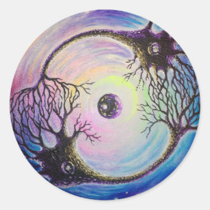 Sticker Rond neurones connectés