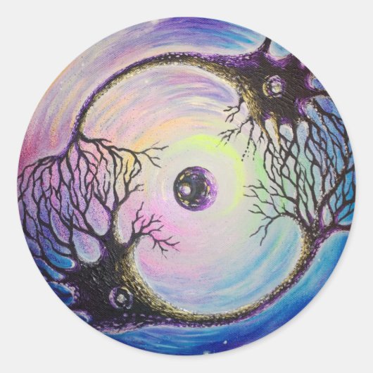 Sticker Rond neurones connectés (Devant)