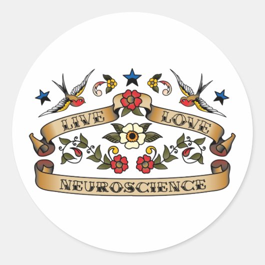 Sticker Rond Neuroscience de l'amour (Devant)