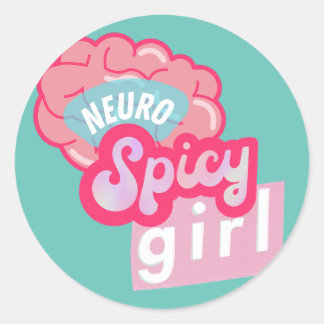 Sticker Rond 'NeuroSpicy girl' Neurodiversité