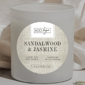 Sticker Rond Neutral Beige Boho Logo Candle Jar Lid