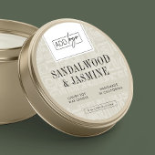 Sticker Rond Neutral Beige Boho Logo Candle Jar Lid