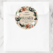 Sticker Rond Neutral Cute Spooky Happy Halloween Wreath (Sac)
