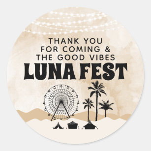 Sticker Rond Neutral Earth ton Music Festival Merci