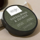 Sticker Rond Neutral Sage Green Pattern Logo Soy Candle Jar Lid