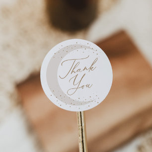 Sticker Rond Neutre sur le Baby shower de la Lune