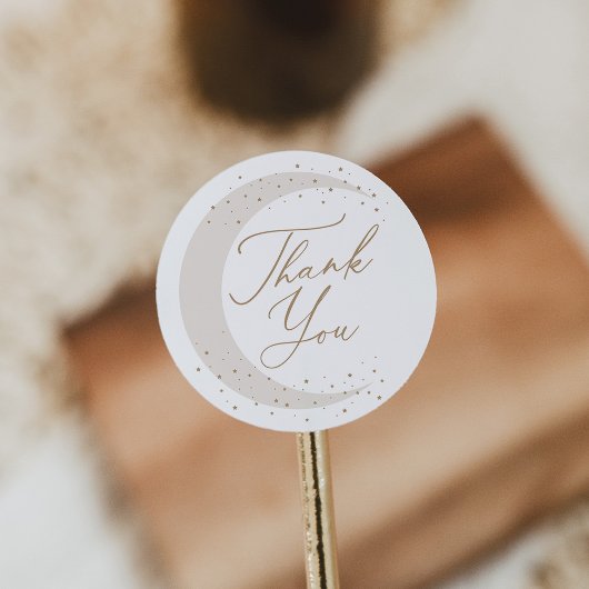 Sticker Rond Neutre sur le Baby shower de la Lune