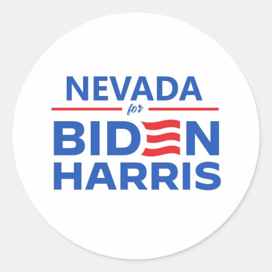Sticker Rond Nevada pour Biden Harris (Devant)