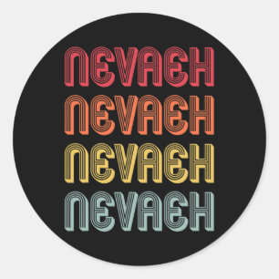 Sticker Rond Nevaeh Nom cadeau Retro Vintage personnalisé 80s 9