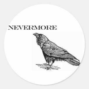 Sticker Rond Nevermore Raven