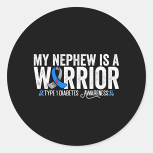 Sticker Rond Neveu Est Un Guerrier T1d Sensibilisation Au Diabè