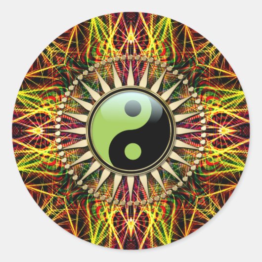 Sticker Rond New Age Spirit Yin Yang Sun Energy (Devant)