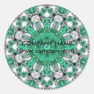 Sticker Rond New Age Yoga Instructeur vert émeraude Mandala