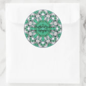 Sticker Rond New Age Yoga Instructeur vert émeraude Mandala (Sac)