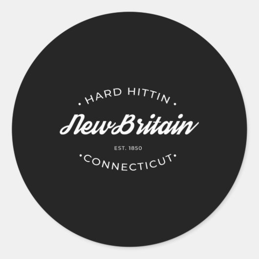 Sticker Rond New Britain Ct Hard Hittin  (Devant)