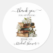 Sticker Rond New Chapter Begins Book Bridal Shower  (Devant)