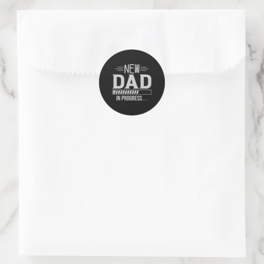 Sticker Rond New Dad In Progress Expectant Fathers (Sac)