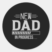 Sticker Rond New Dad In Progress Expectant Fathers (Devant)