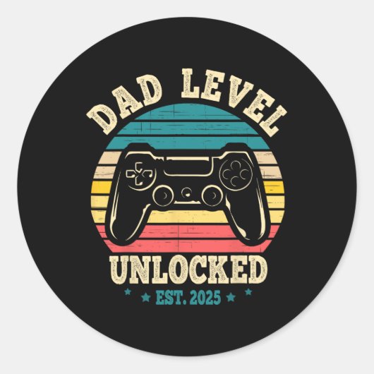 Sticker Rond New Daddy I Leveled Up To Dad Mens Pregnancy Idea  (Devant)