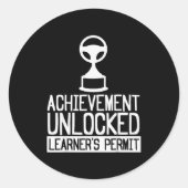 Sticker Rond New Driver Learner Permit Driving School - Driver' (Devant)