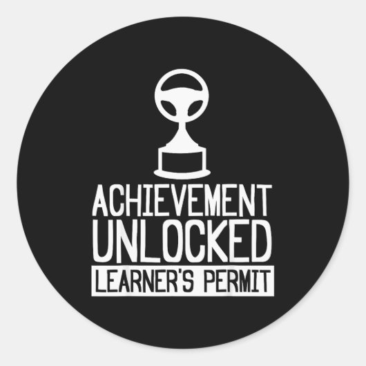 Sticker Rond New Driver Learner Permit Driving School - Driver' (Devant)