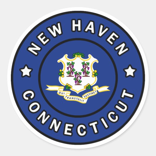 Sticker Rond New Haven Connecticut (Devant)