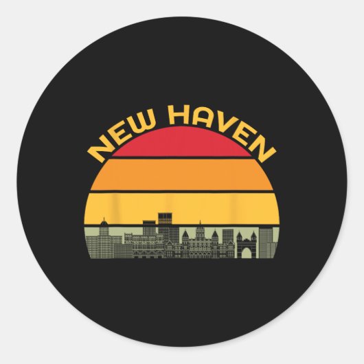 Sticker Rond New Haven Zza Catal Of The World Connecticut Azza  (Devant)