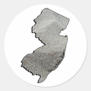 Sticker Rond New Jersey Sandy State Outline