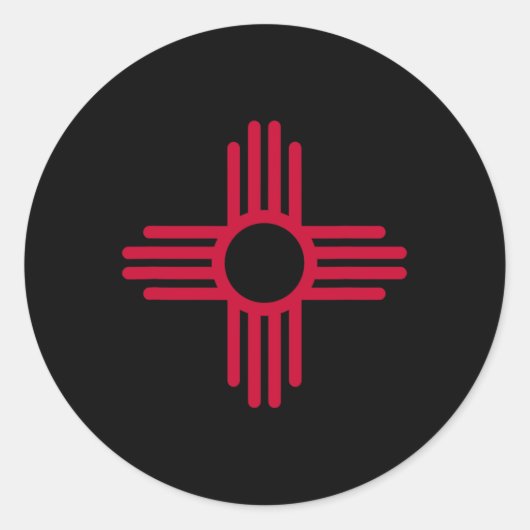 Sticker Rond New Mexico State Flag Zia Symbol Flag (Devant)